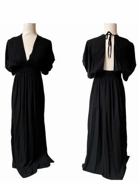 Anthropologie Ella Moss Kimono Sleeve Crinkle Rayon Maxi Dress Size XS